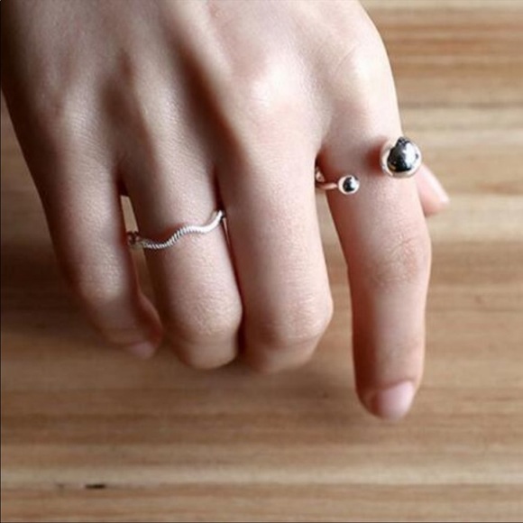 BEAD BALL 925 STERLING SILVER ADJUSTABLE RING - Picture 5 of 8